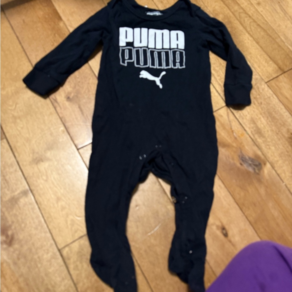 Puma Kids Black Footie One Piece